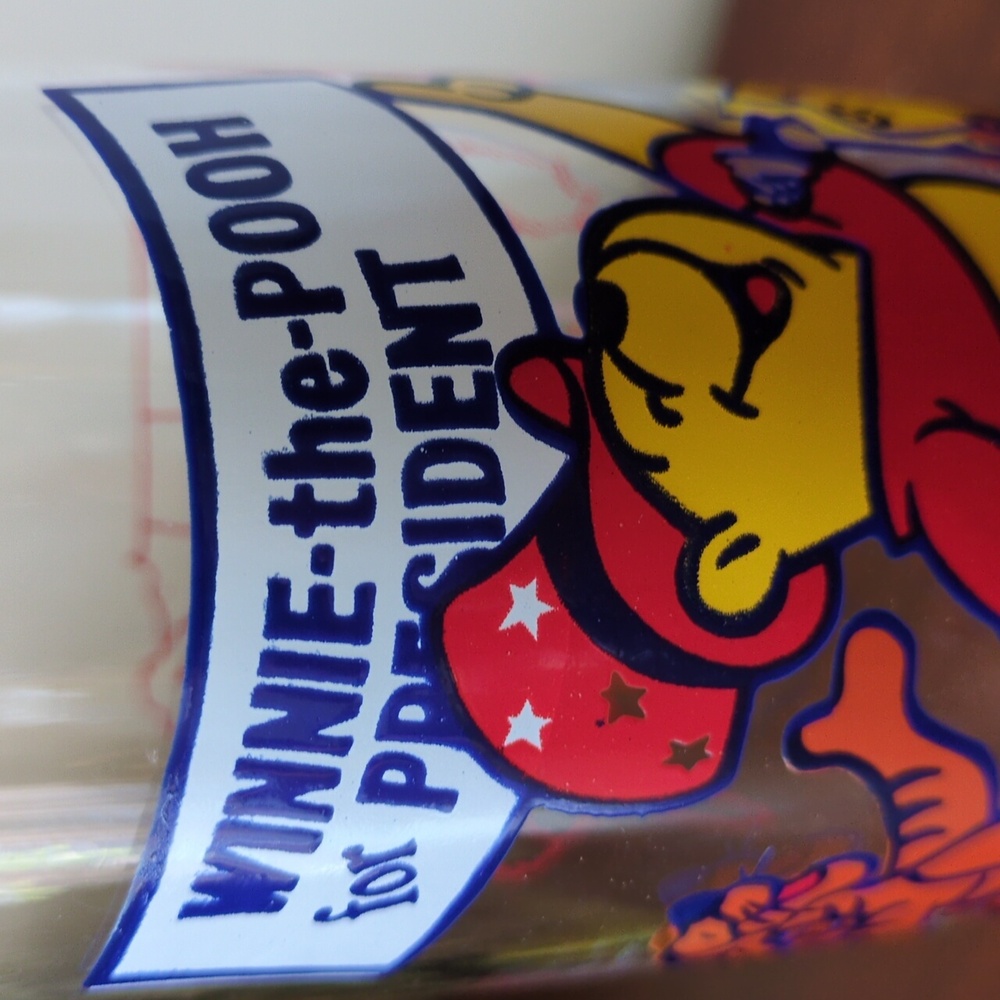 Vintage Winnie the Pooh for President glass Tigger Piglet Disney Sears - Picture 2 of 10